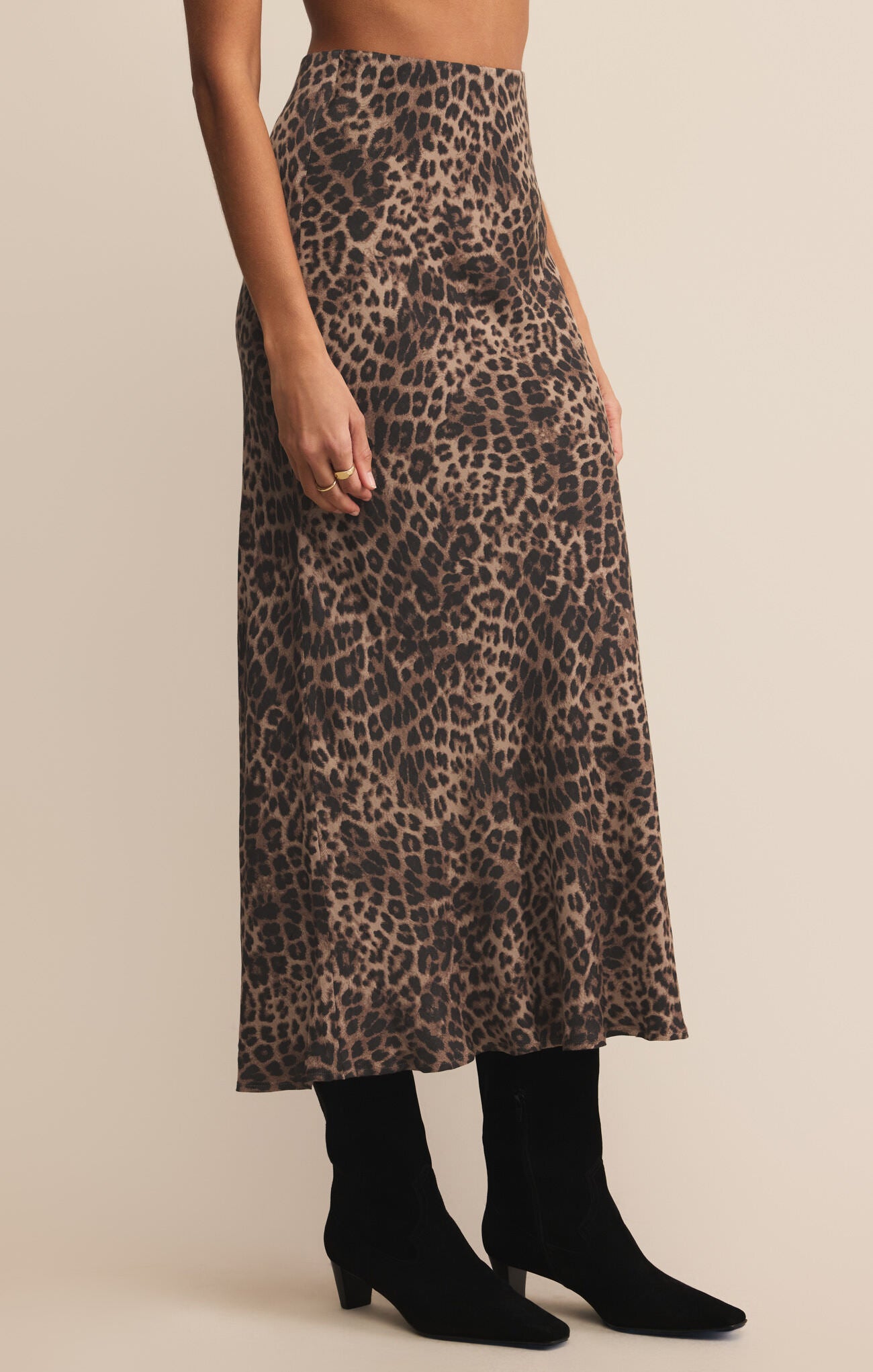 Izabel Leopard Midi Skirt