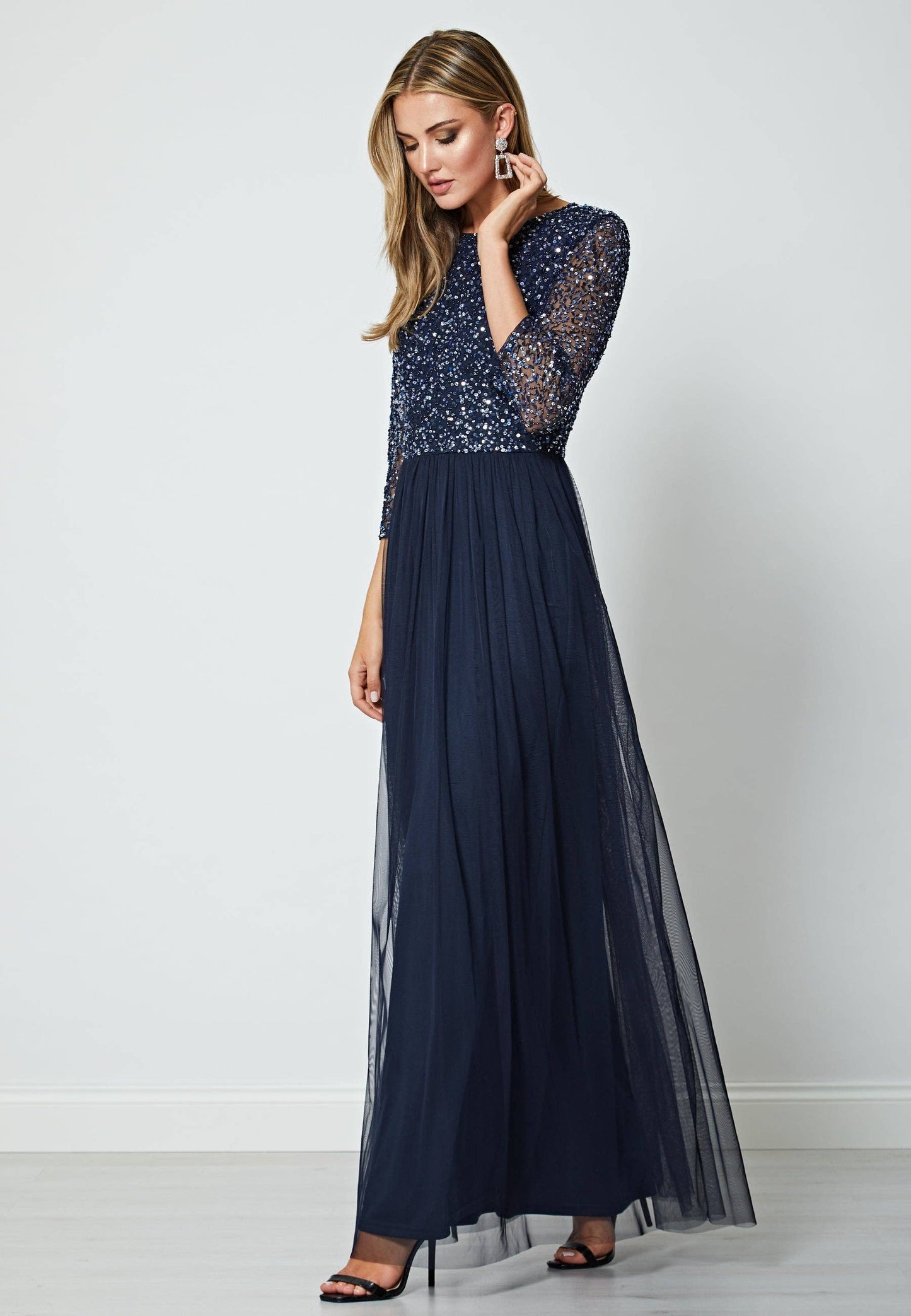 Embellished Sequin Maxi Dress