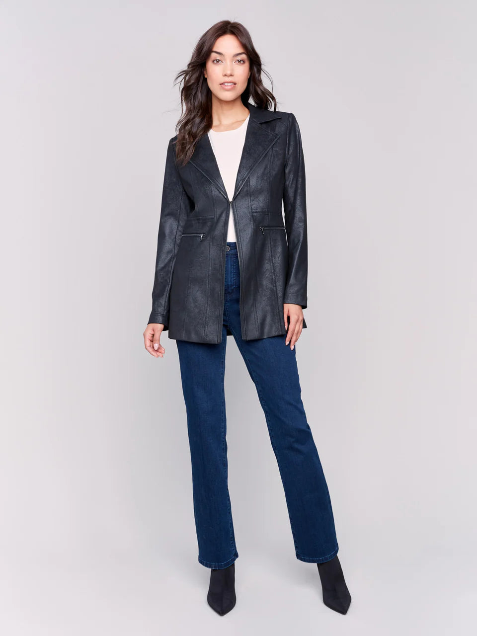 Charlie B Long Faux Suede Jacket The Paisley Boutique