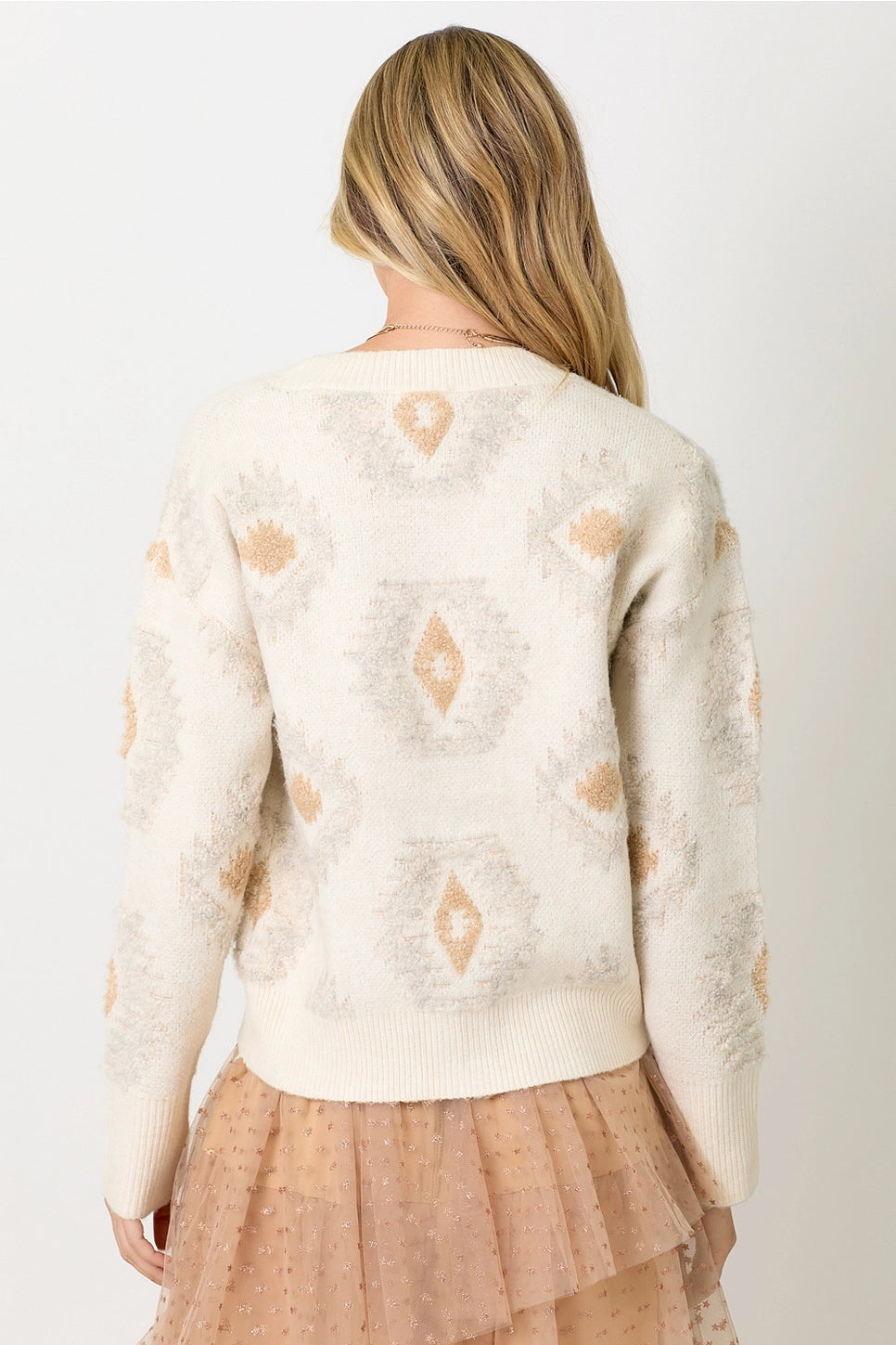 Aztec Pattern Button Down Cardigan