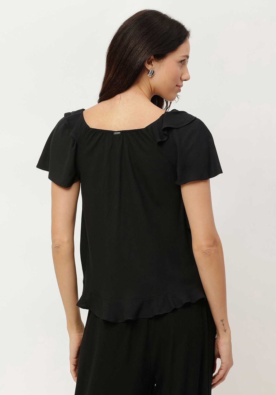 Blouse With Ruffles And Tie