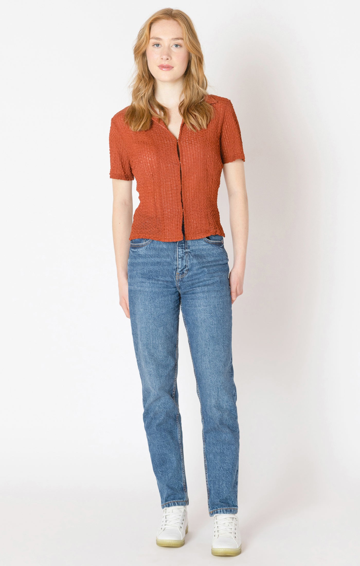 Clasp Closure Polo Top