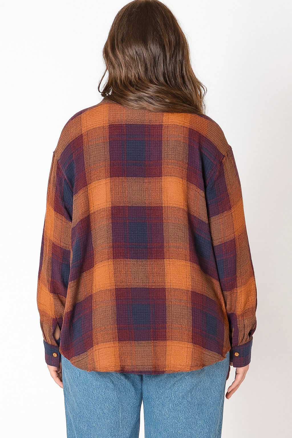 Textured Plaid Shirt | Plus