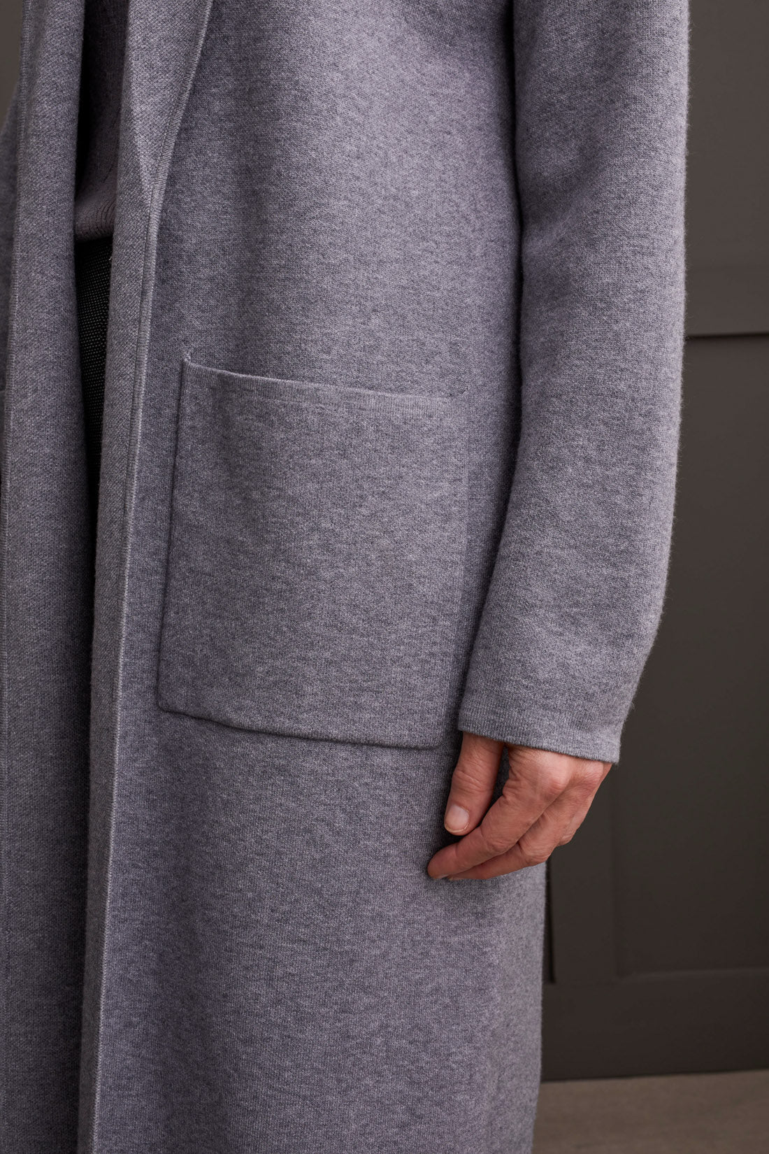 Long Sleeve Coatigan with Pockets