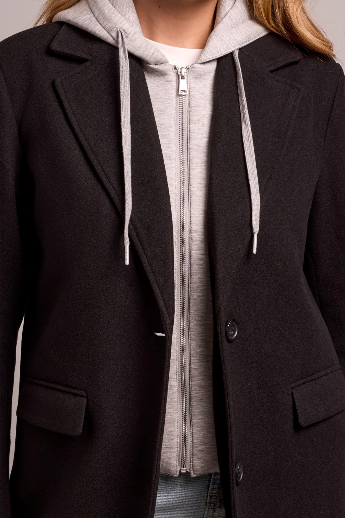 Trench Coat with Fooler Hoodie