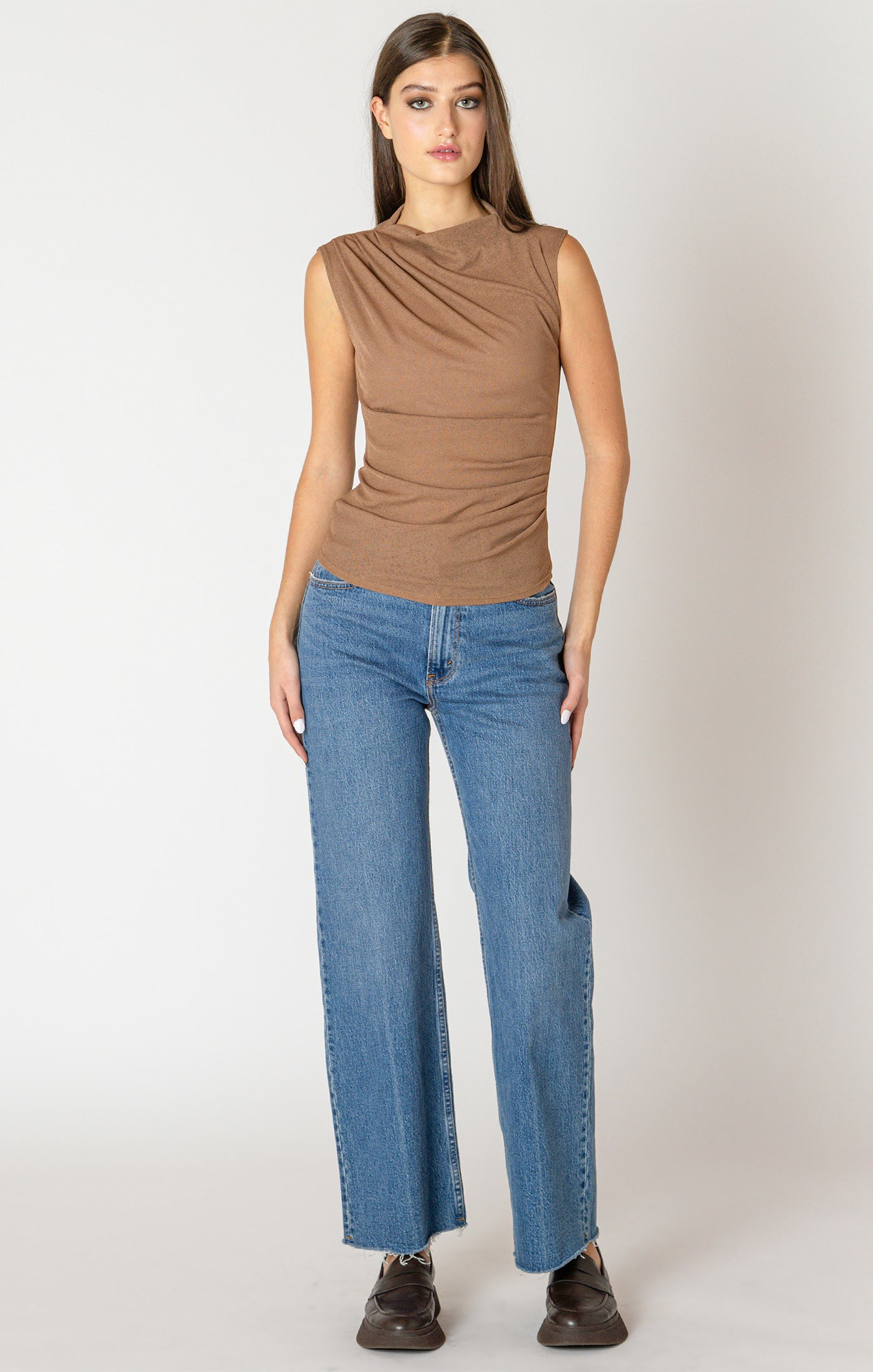 Pleat Detail Sleeveless Top