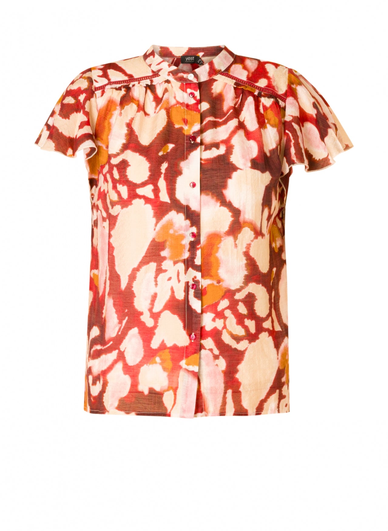 Rho Printed Ruffle Sleeve Blouse