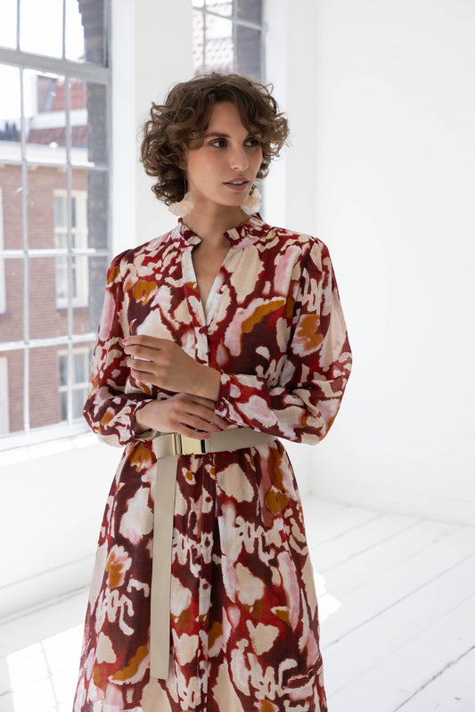 Rhodé Printed Midi Shirt Dress