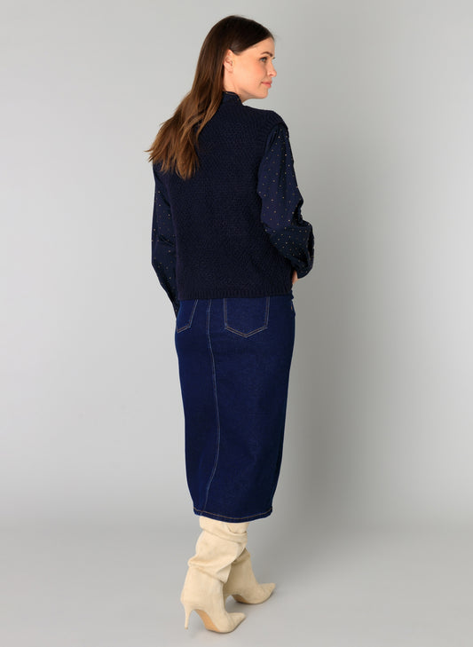 Brenda Textured Button Front Vest