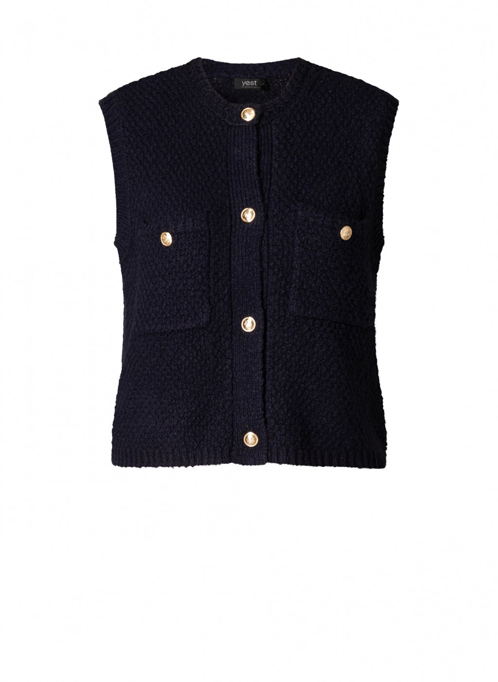 Brenda Textured Button Front Vest