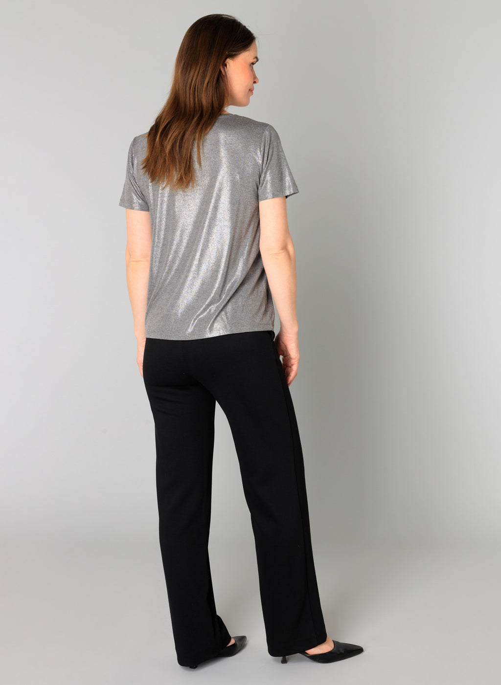 Genelia V-Neck Shimmer T-Shirt