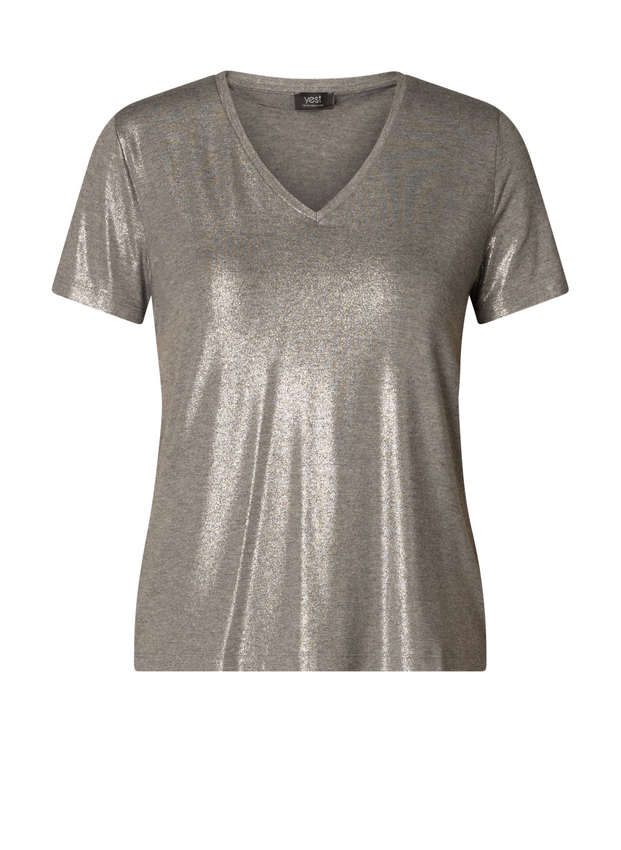 Genelia V-Neck Shimmer T-Shirt
