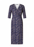 Brynn Abstract Print 3/4 Sleeve Midi Dress