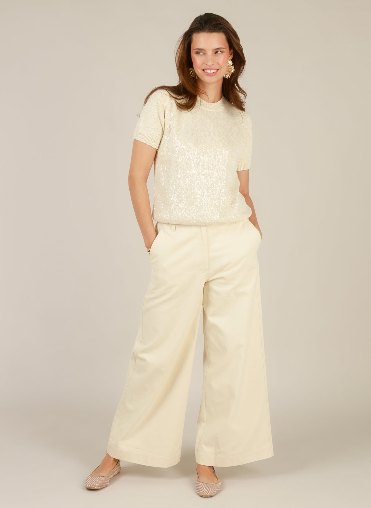 Iliya Short Sleeve Sequin Top