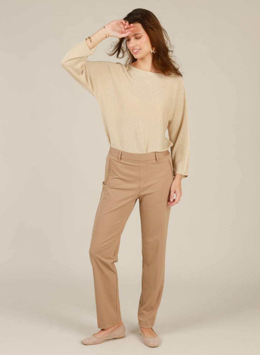 Iskra 3/4 Sleeve Soft Sheen Top