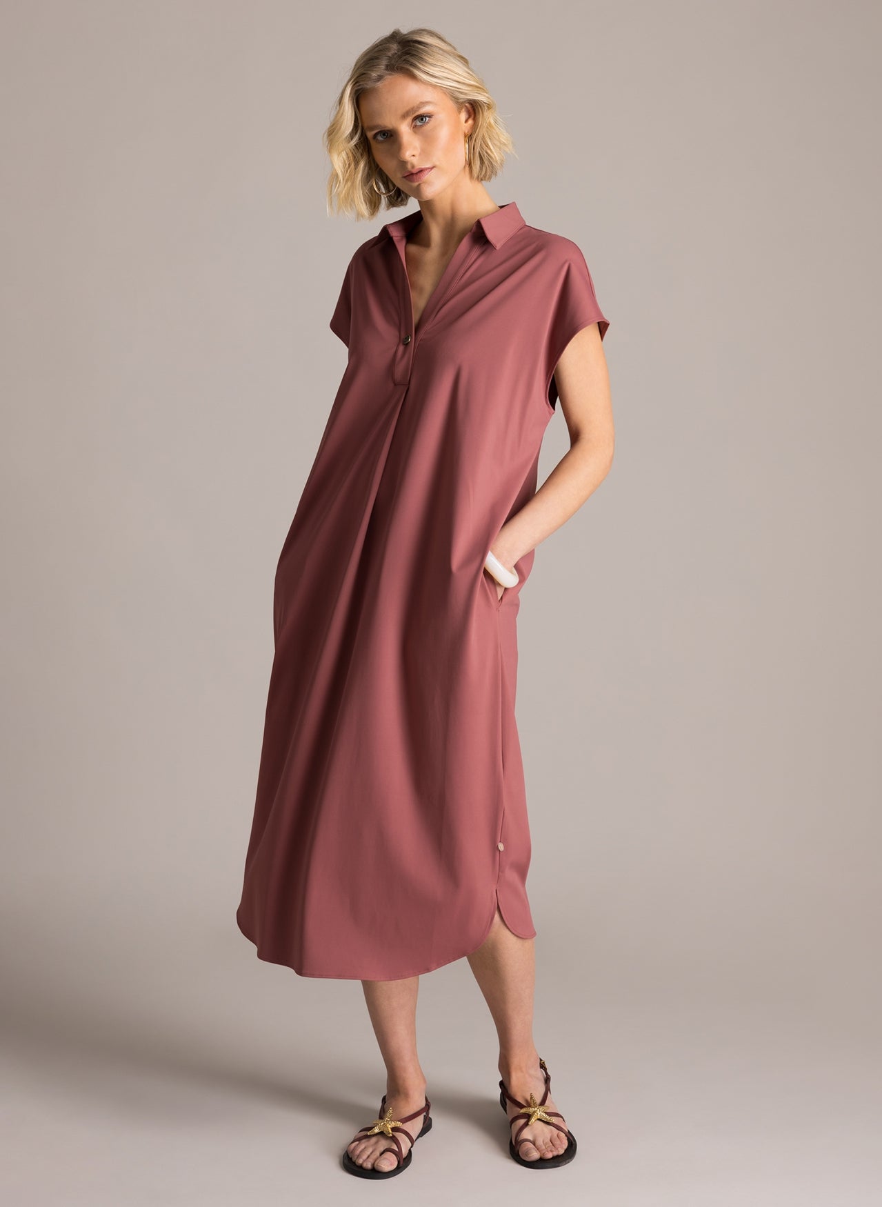Kloe Short Sleeve Midi Shirt Dress