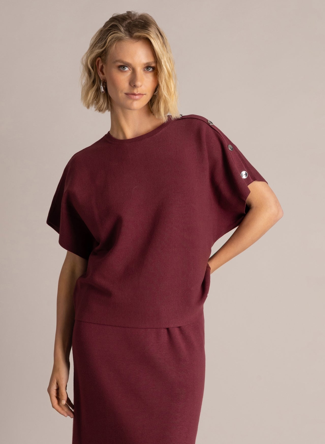 Salma Sweater With Shoulder Button Details