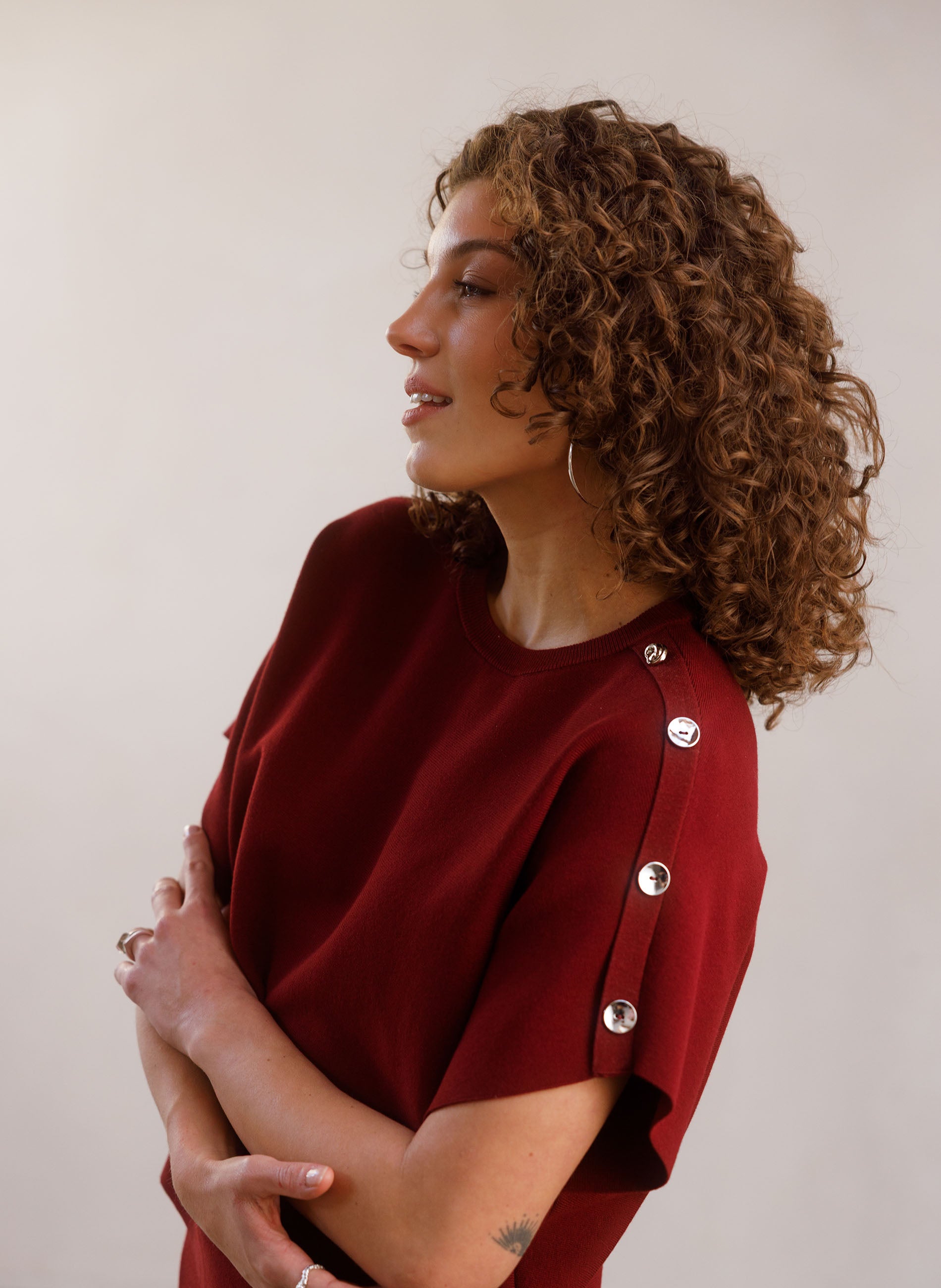 Salma Sweater With Shoulder Button Details