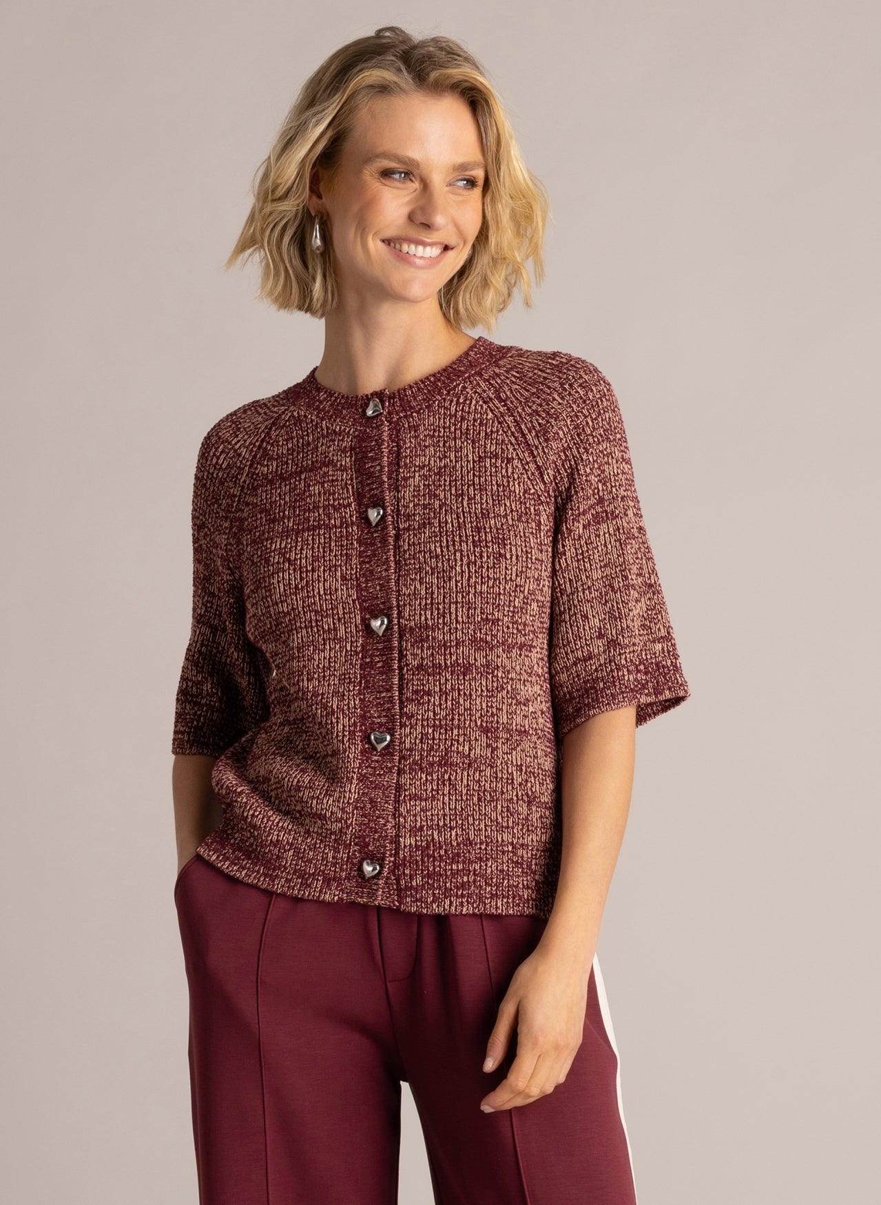 Sarinae Heart Button Cardigan