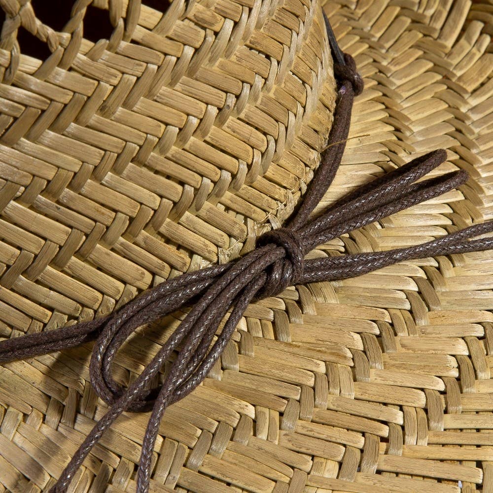 Western Leather Strap Straw Cowboy Hat