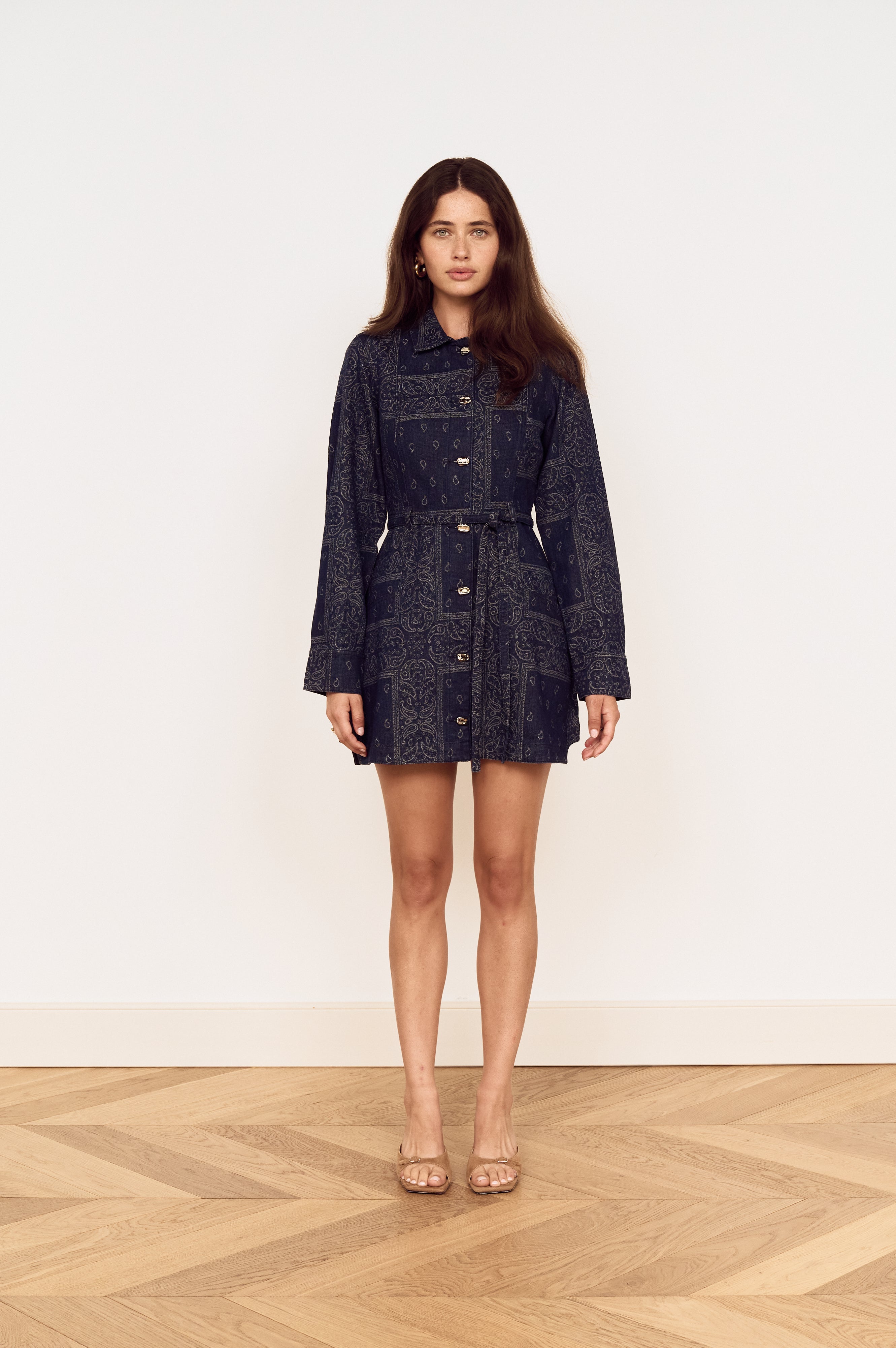 DELPHI JACQUARD DENIM DRESS