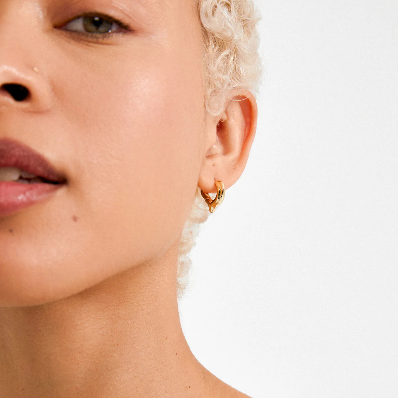 Iris Heart Hoop Earrings