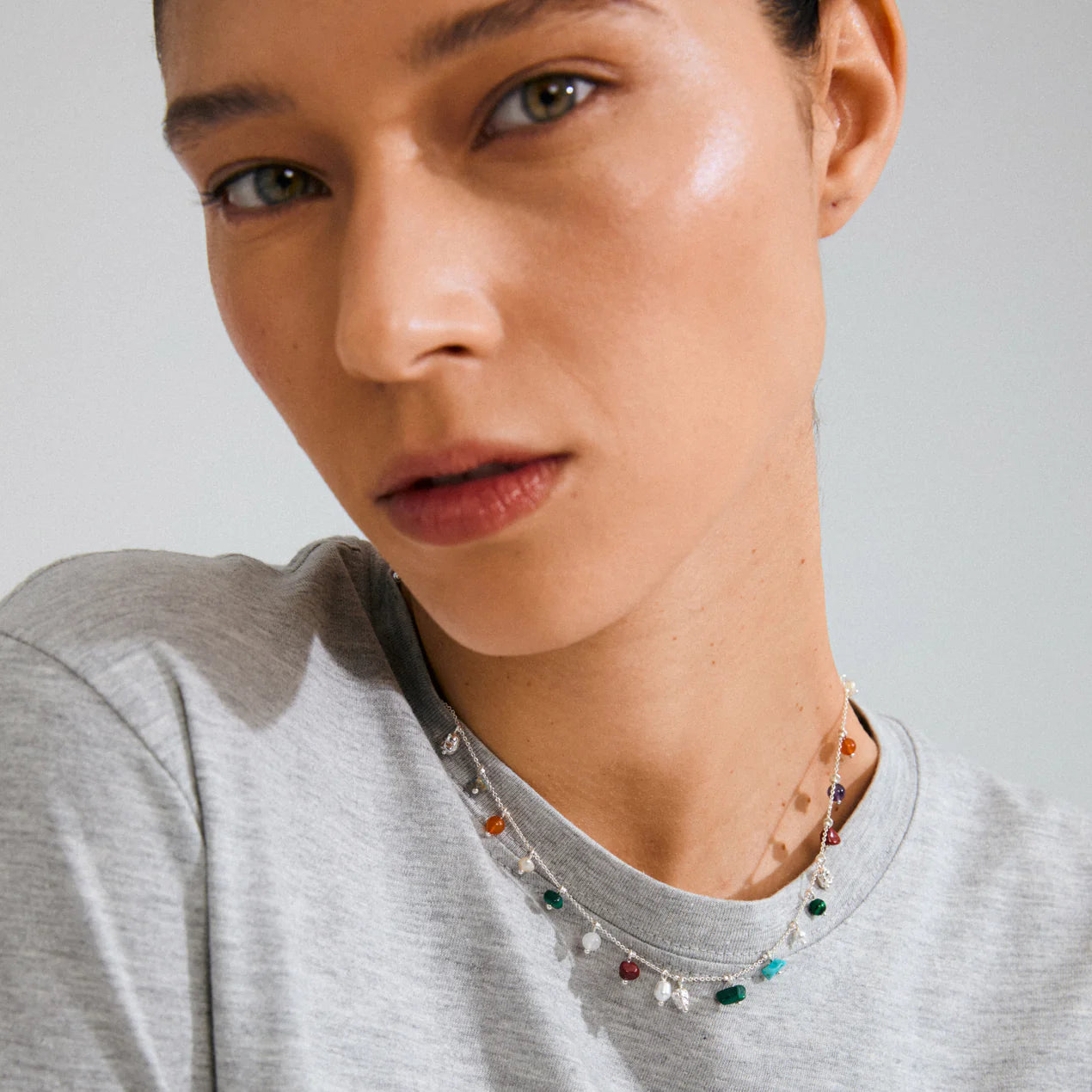 Between Semi-Precious Stones Necklace