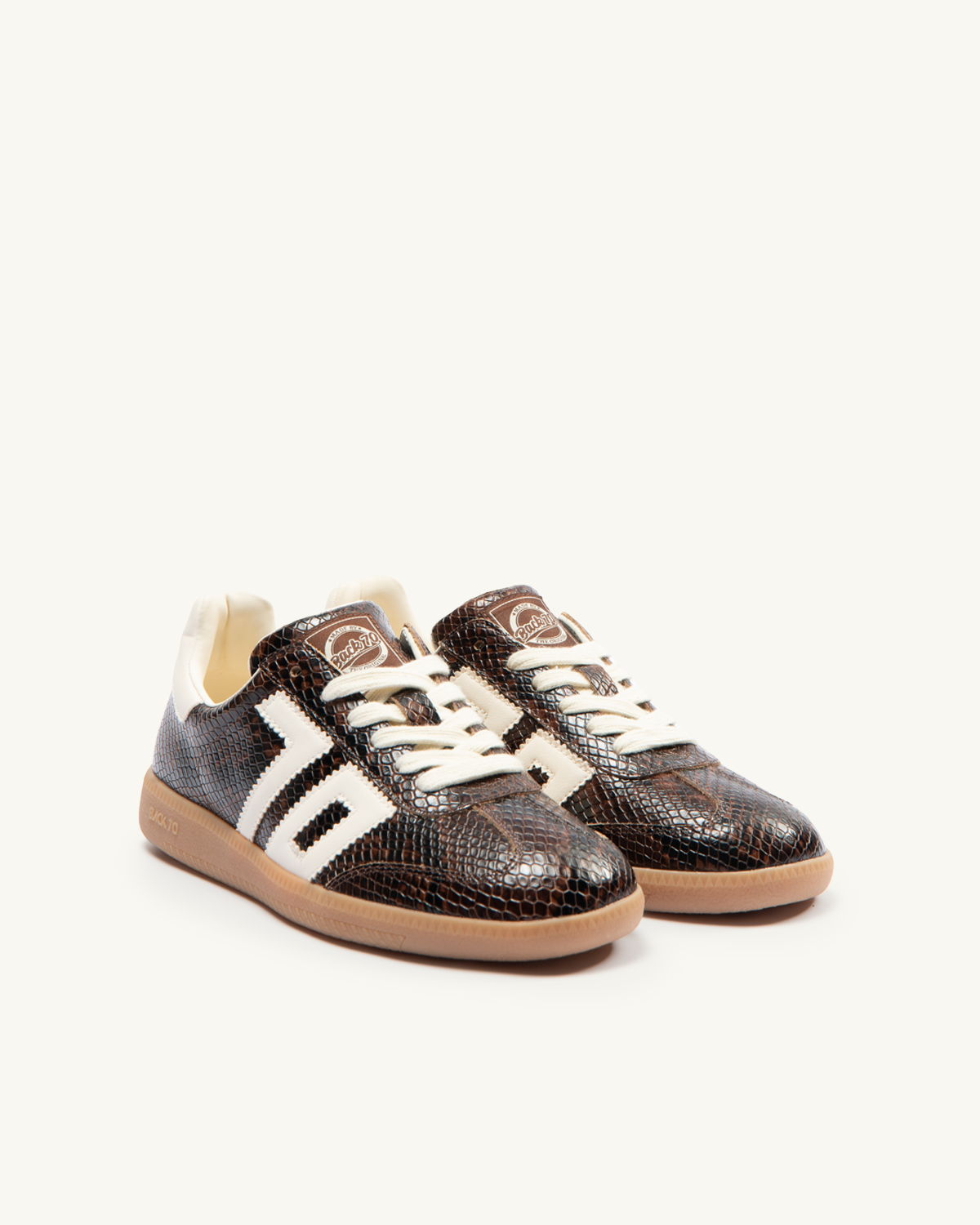 Cloud Snakeskin Leather Retro Sneakers