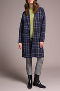 Double Knit Long Plaid Coatigan
