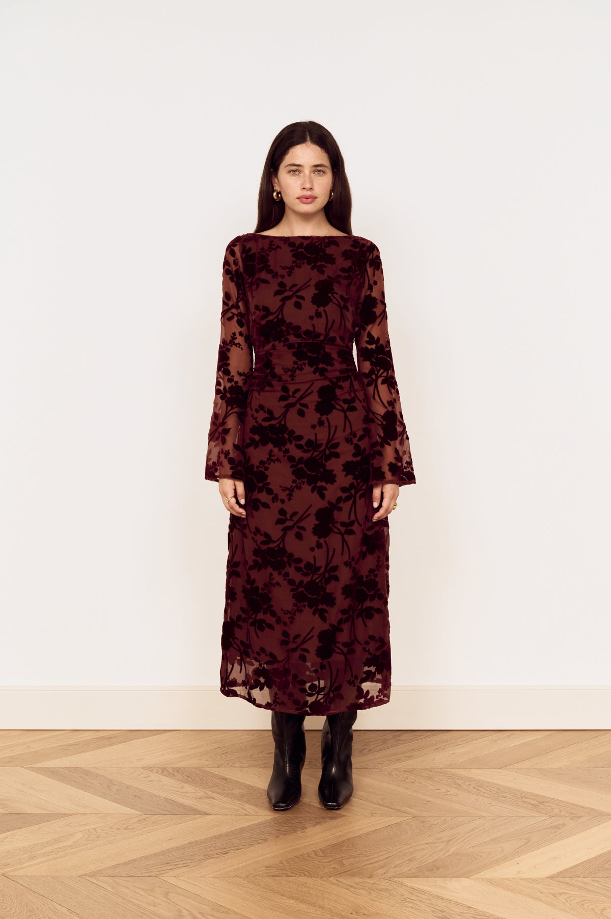 ANOUK VELVET MIDI DRESS