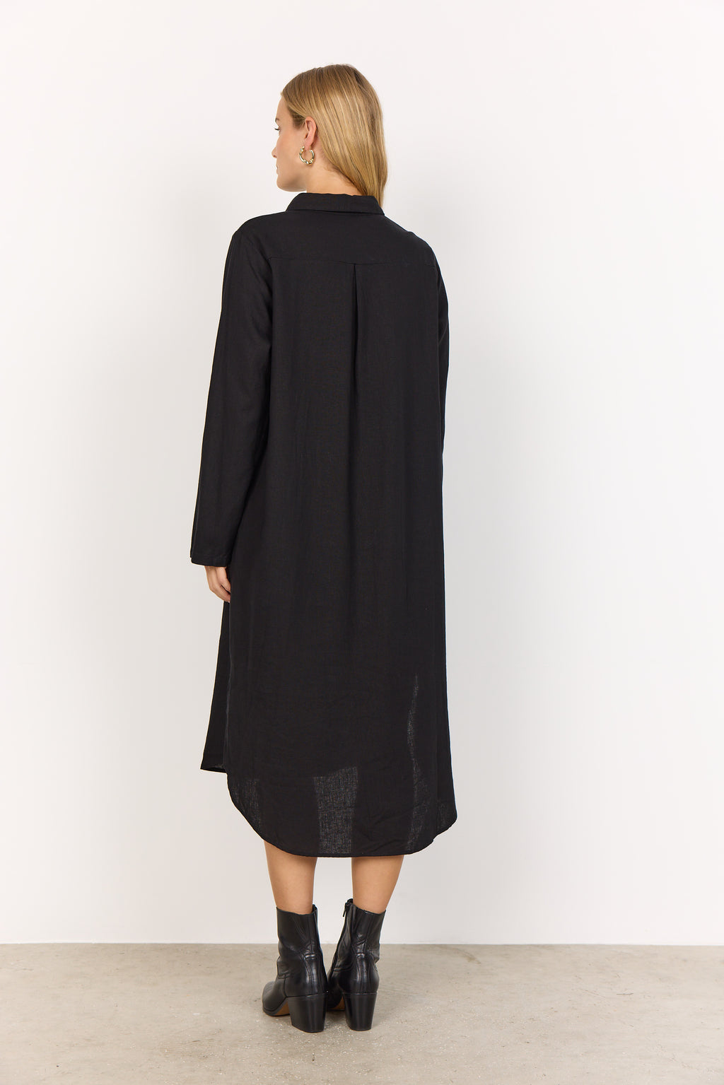 Ina Linen Blend Midi Shirt Dress