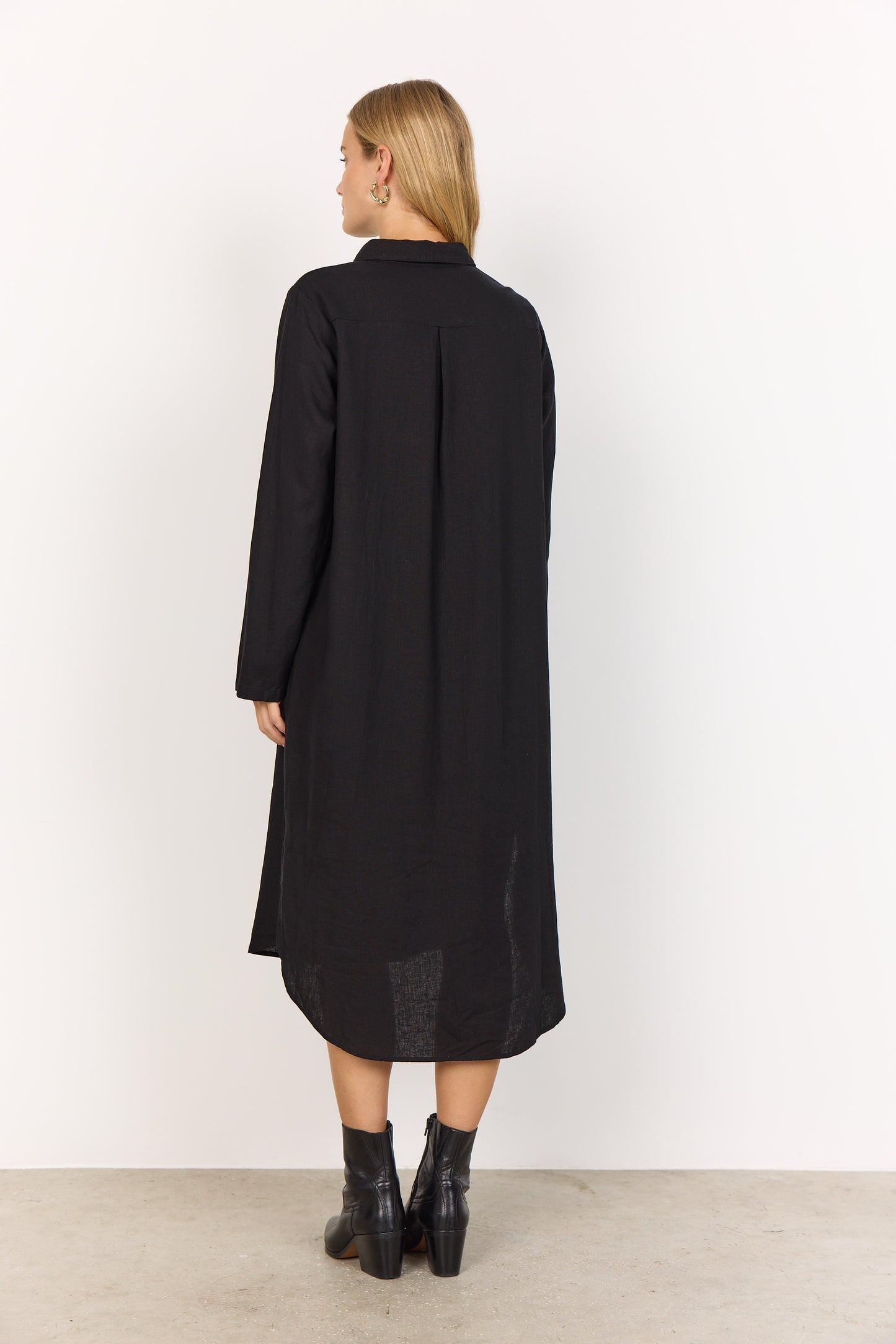 Ina Linen Blend Midi Shirt Dress