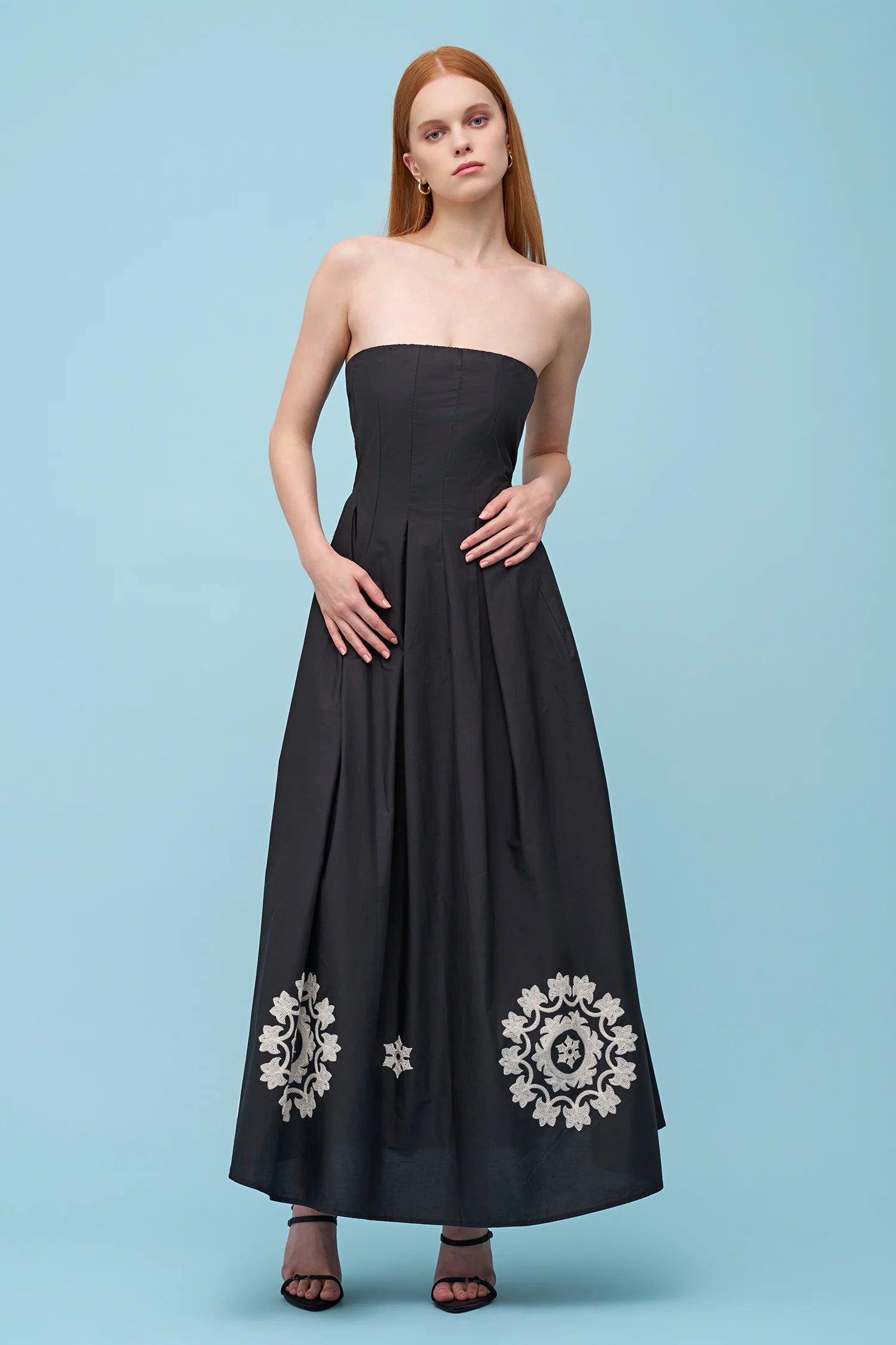 Sharon Strapless Midi Dress