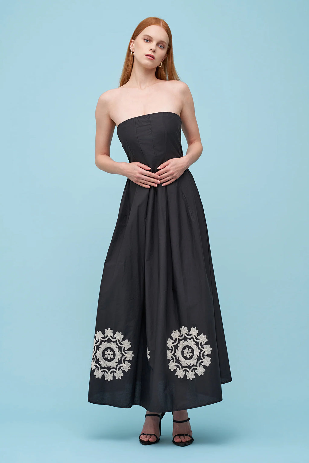 Sharon Strapless Midi Dress