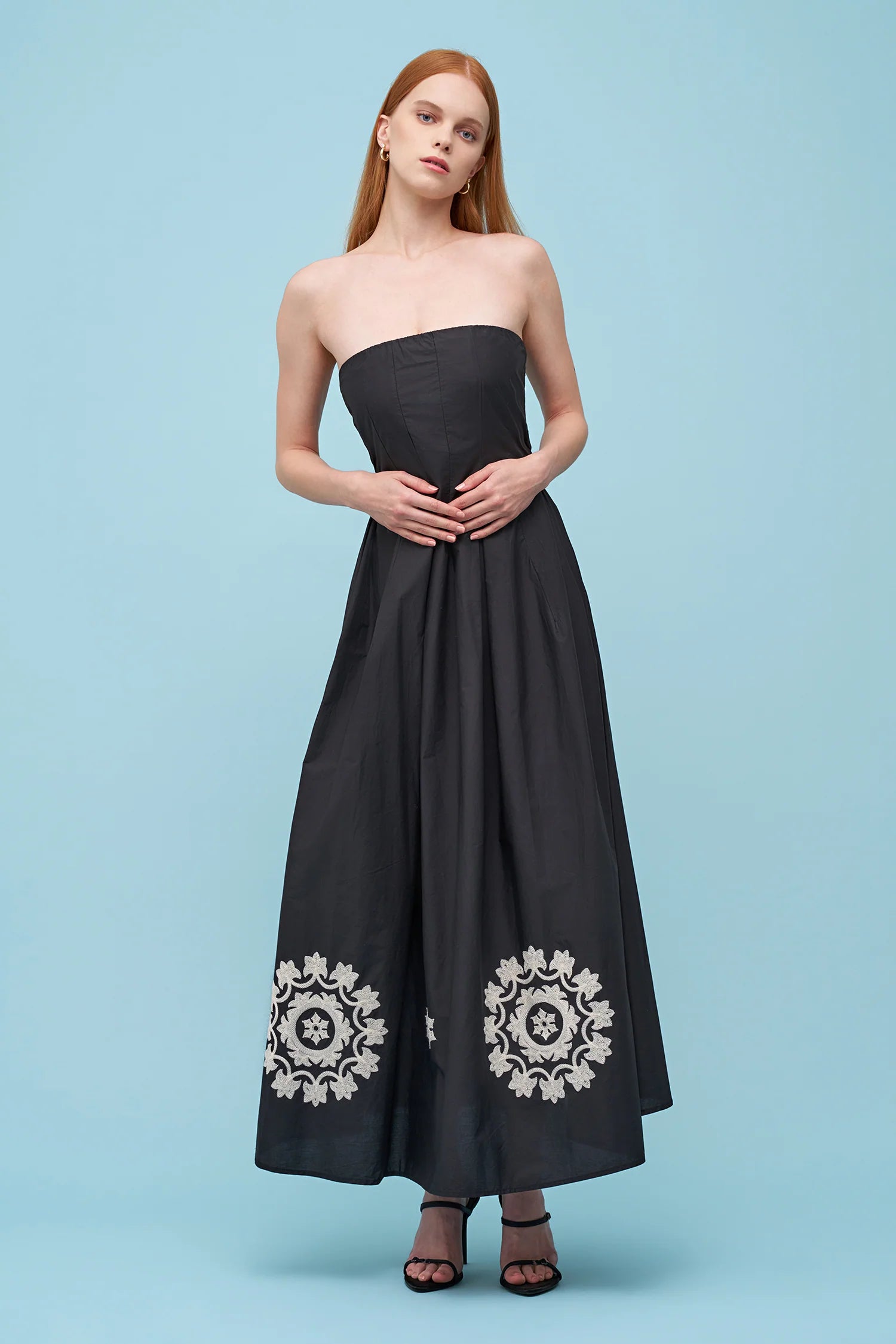 Sharon Strapless Midi Dress