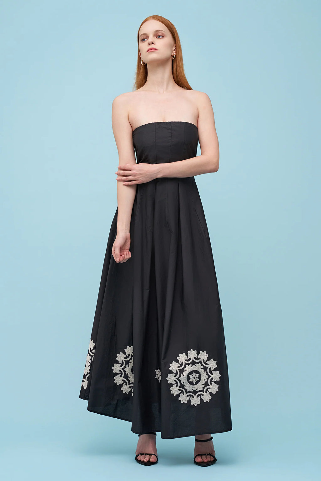 Sharon Strapless Midi Dress