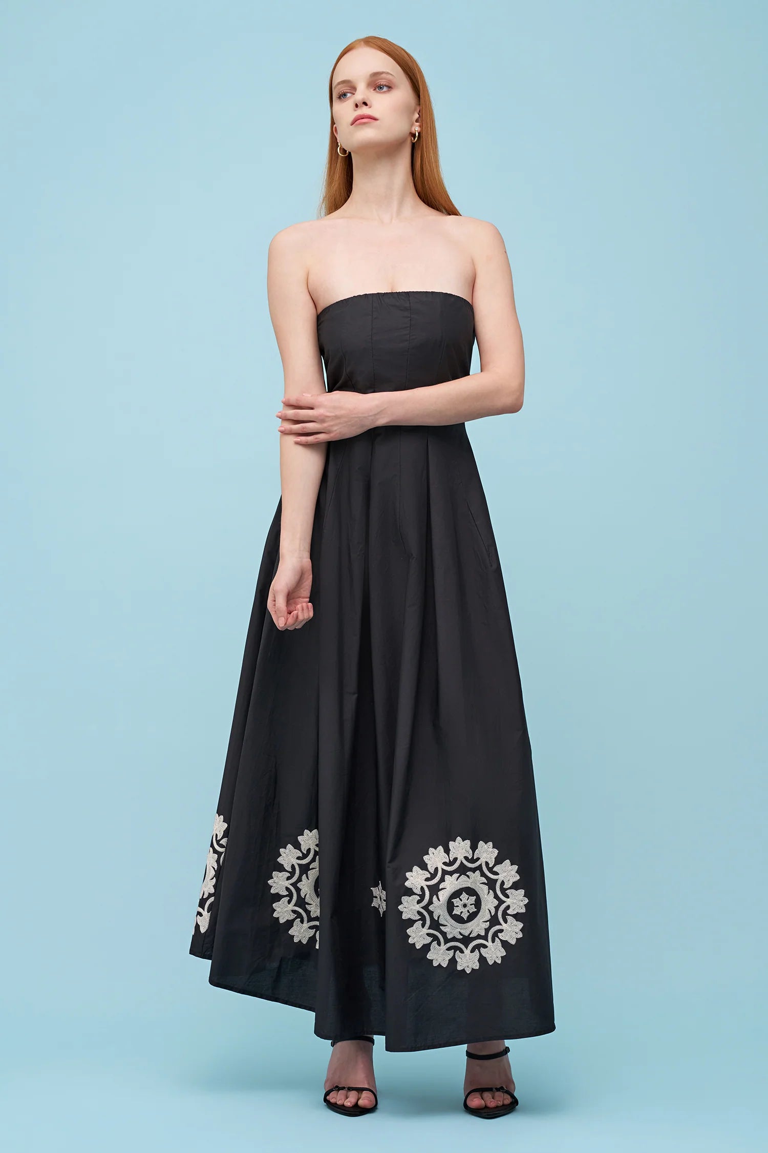Sharon Strapless Midi Dress
