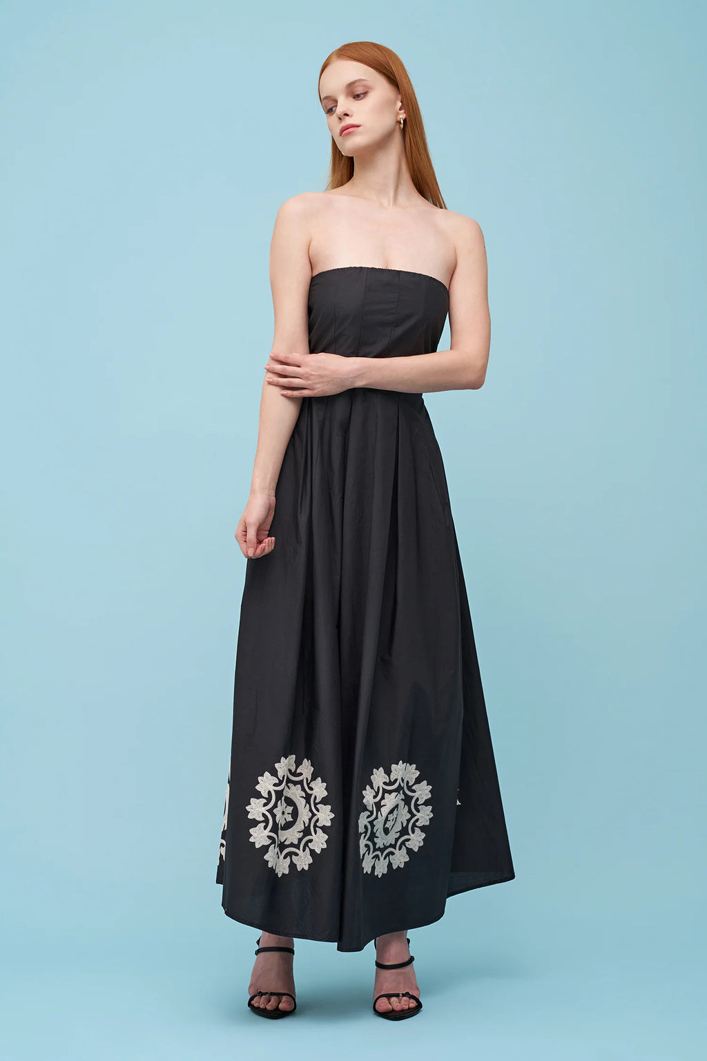 Sharon Strapless Midi Dress