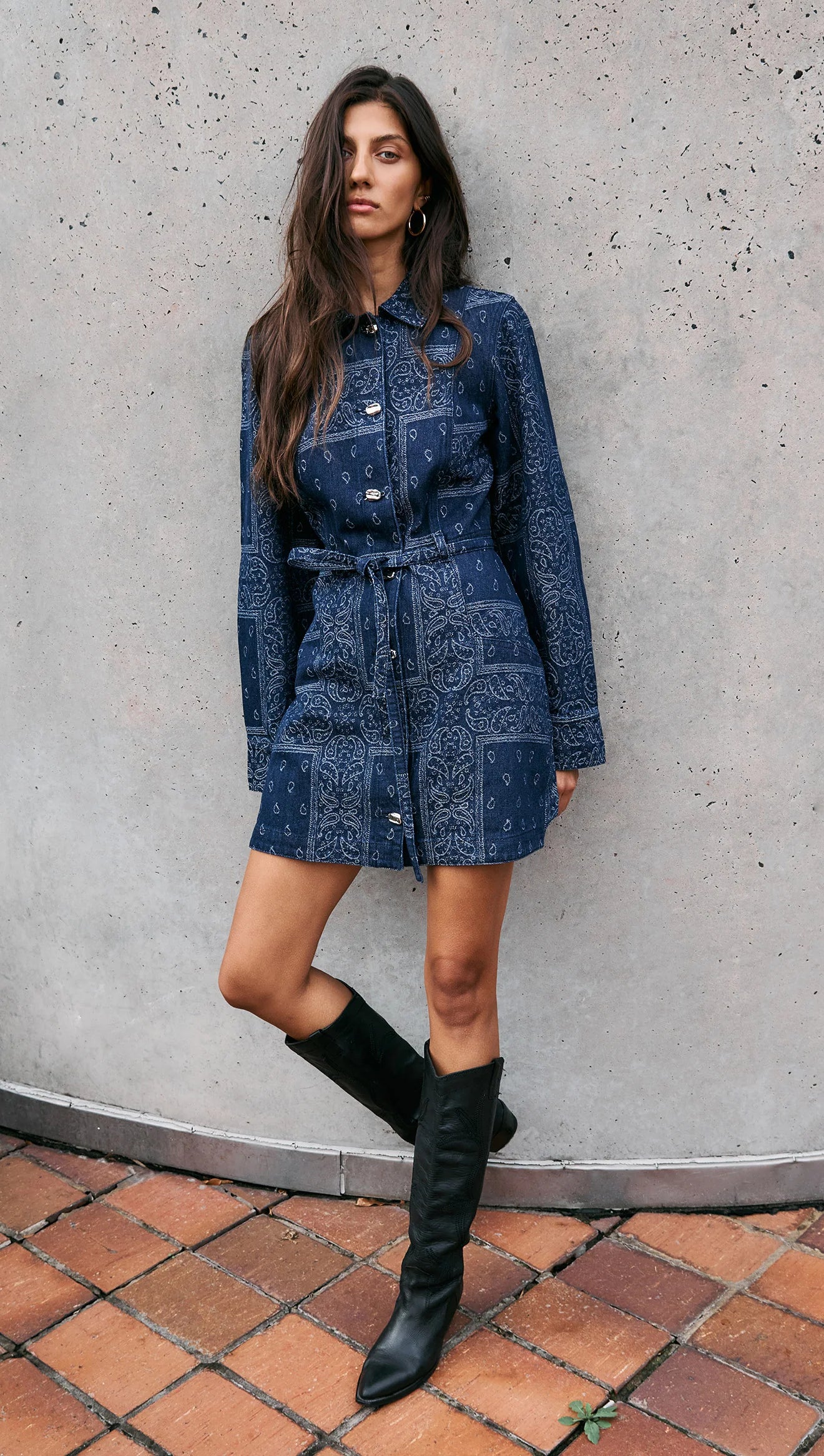 Delphi Jacquard Denim Dress