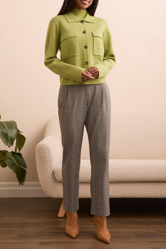 Double Knit Collared Sweater Cardigan