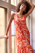 Printed Jacquard Sleeveless Maxi Dress