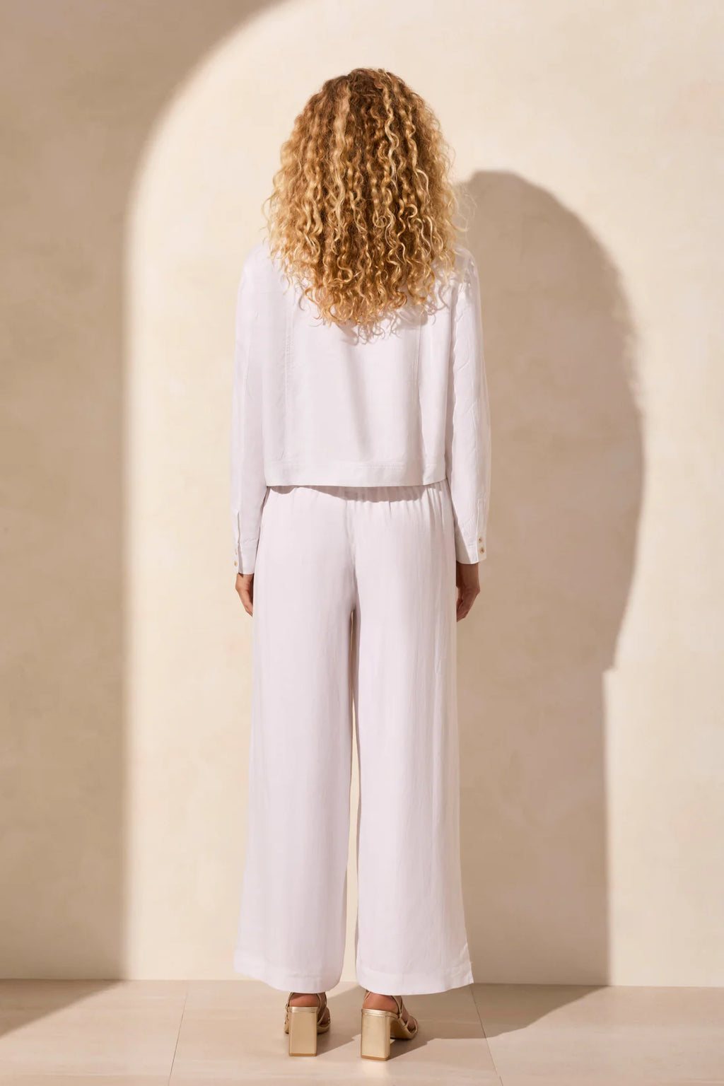 Linen Blend Button-Front Jacket