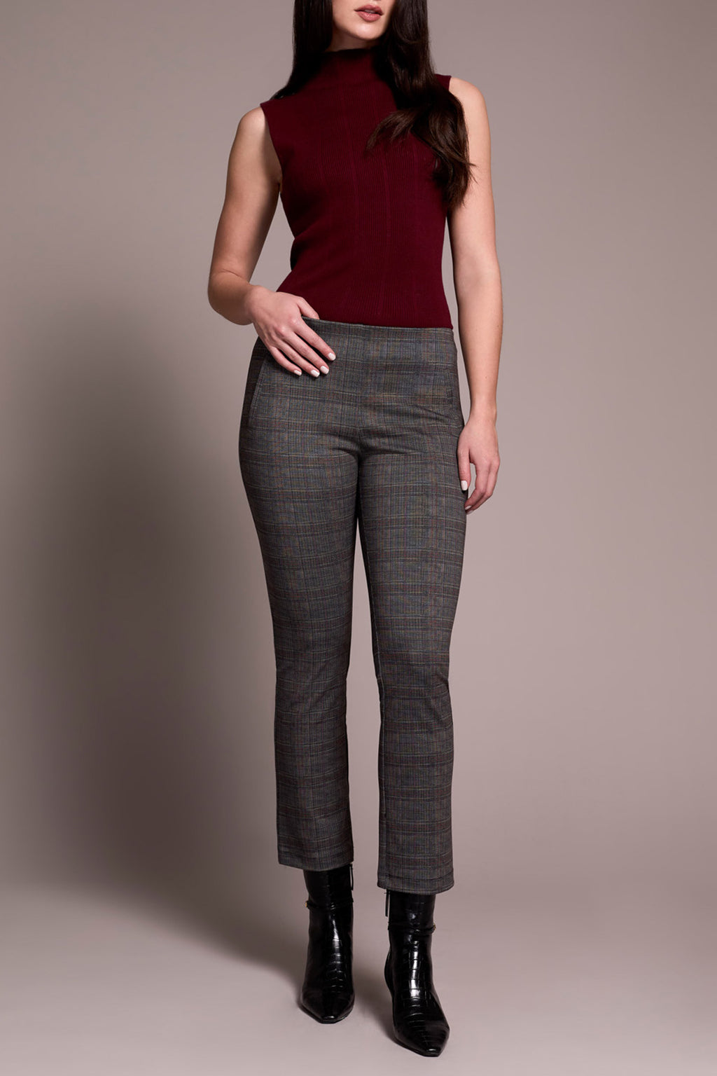 Printed Ponte Pull-On Kick Flare Ankle Pant