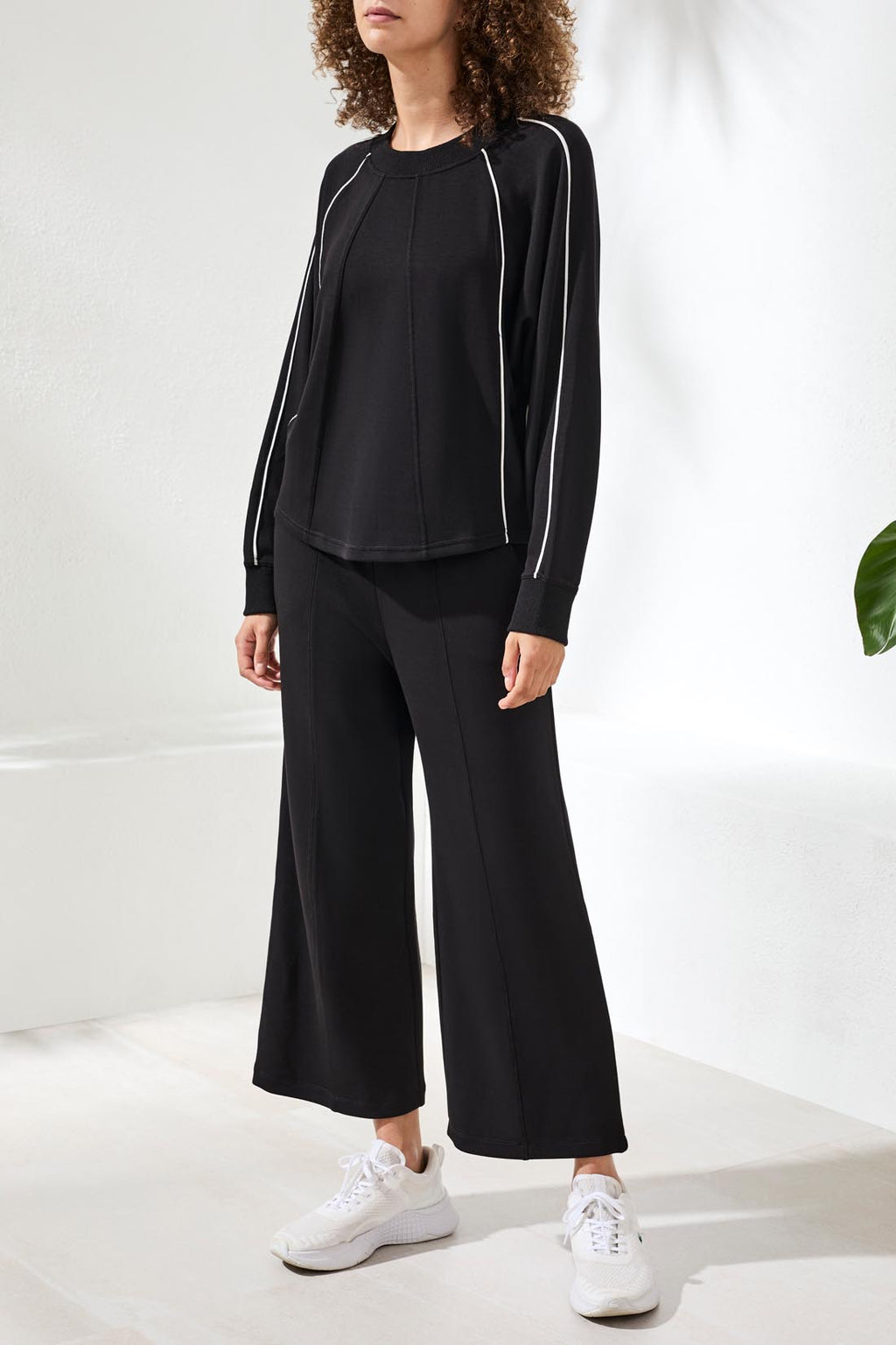 Techno Lux Crew Dolman Top Contrast