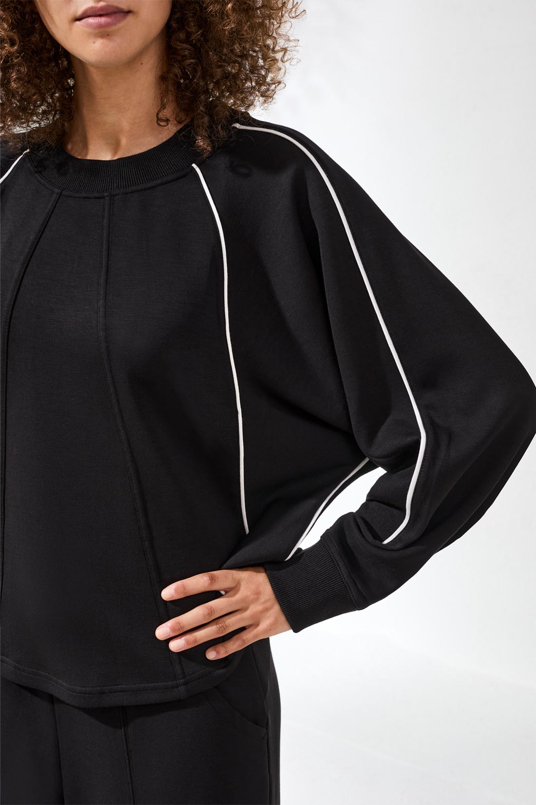 Techno Lux Crew Dolman Top Contrast