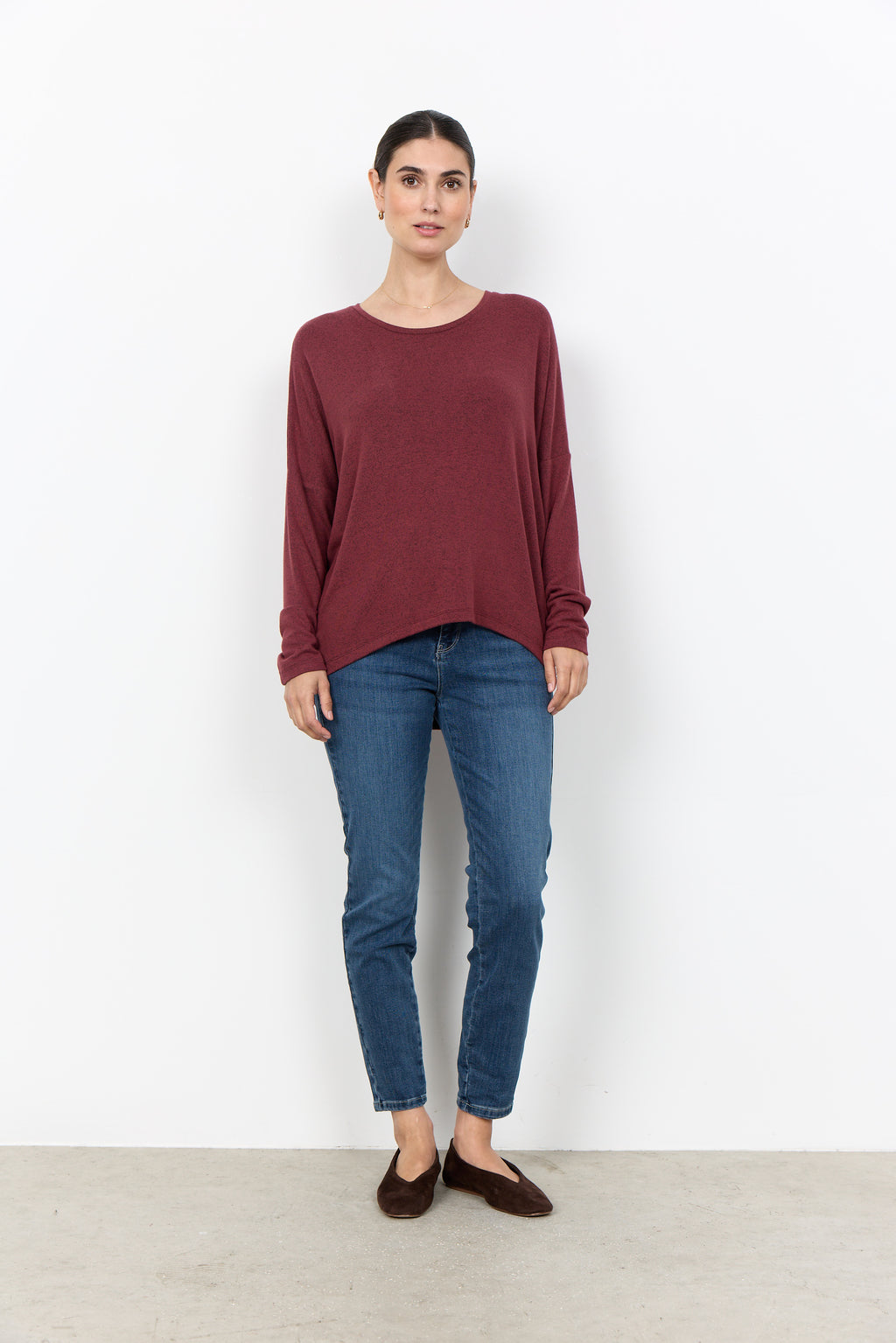 Biara Round Neck Long Sleeve Shirt