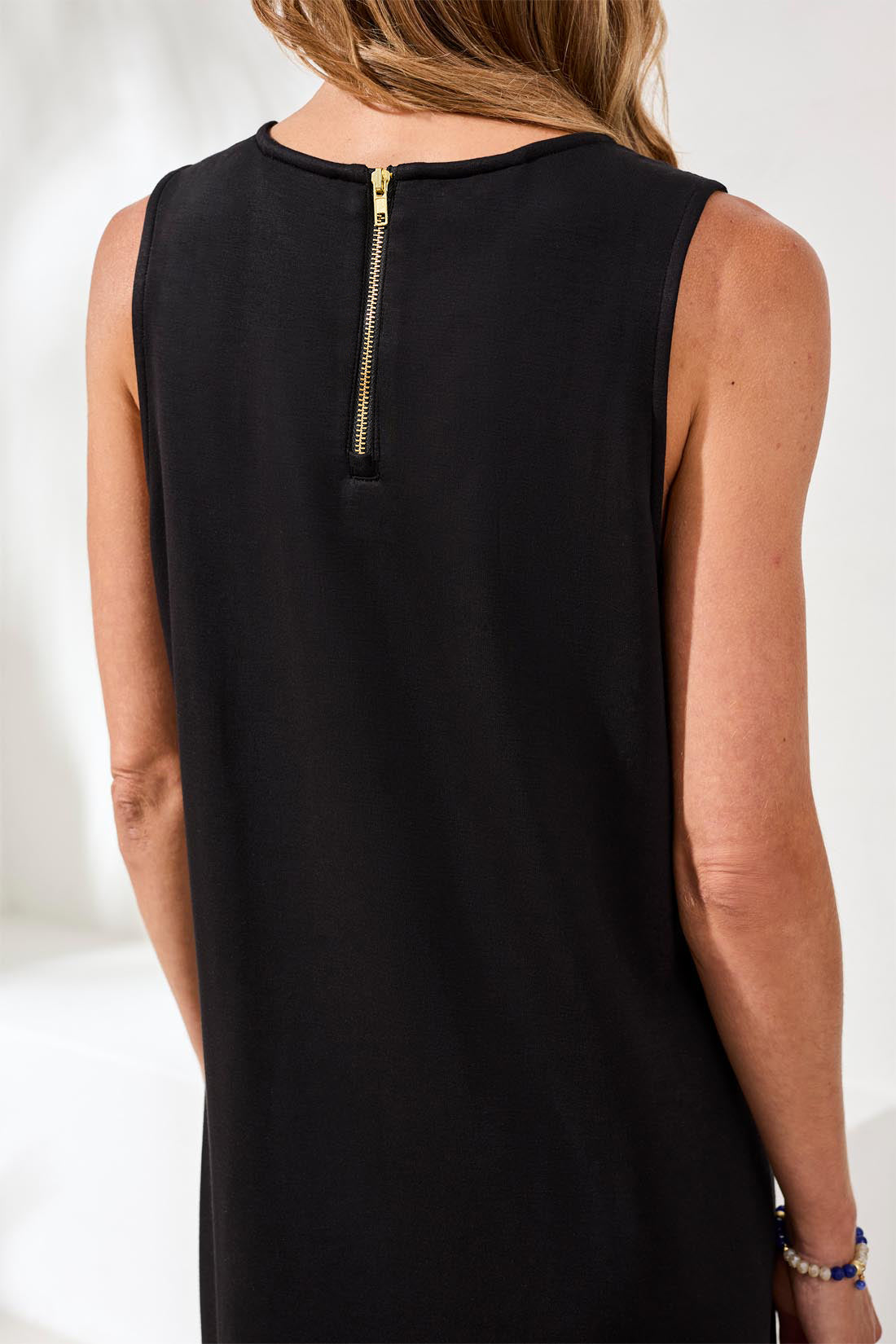 Techno Lux Shift Dress Back Zipper