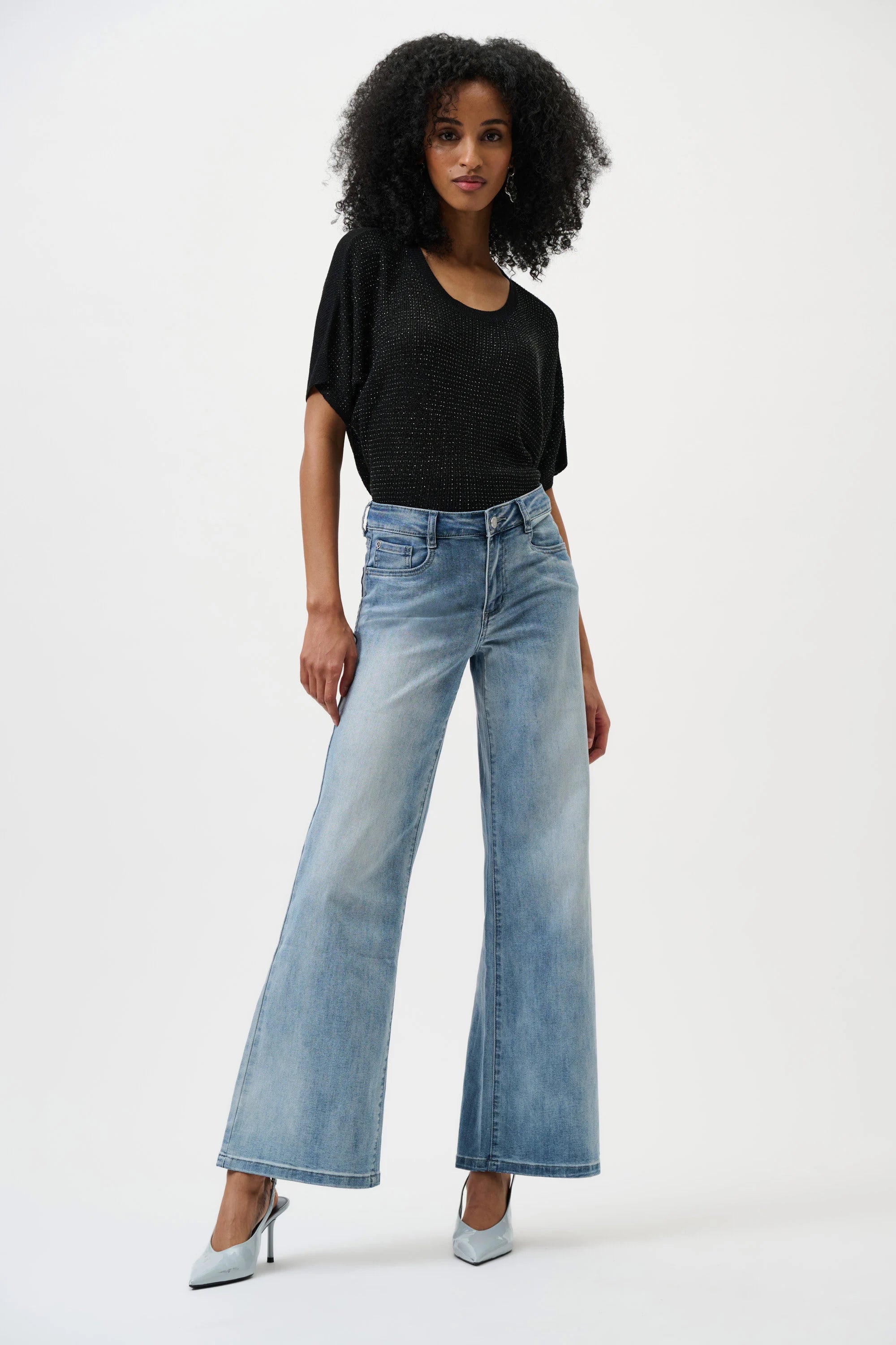 Goldie Classic Wide-Leg Stretch Jeans