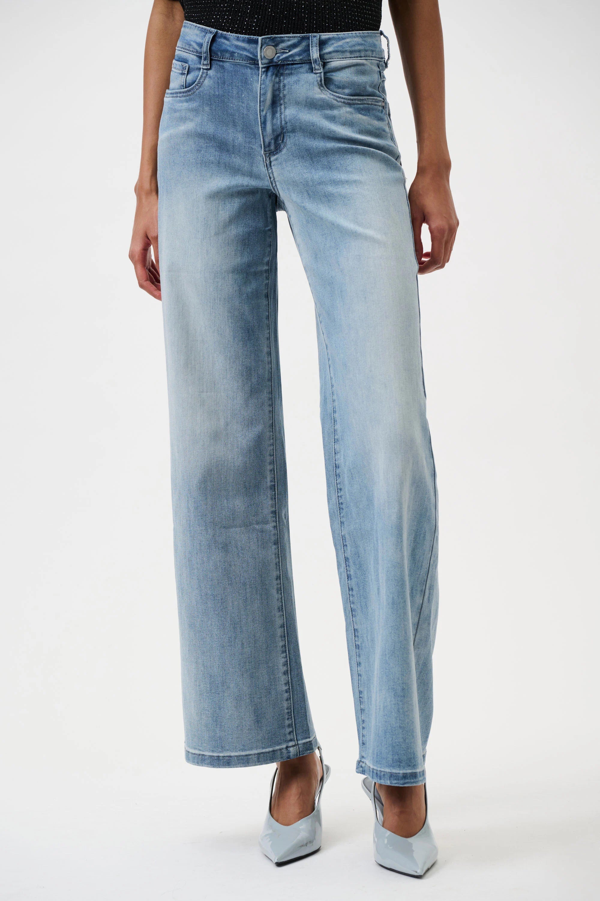 Goldie Classic Wide-Leg Stretch Jeans