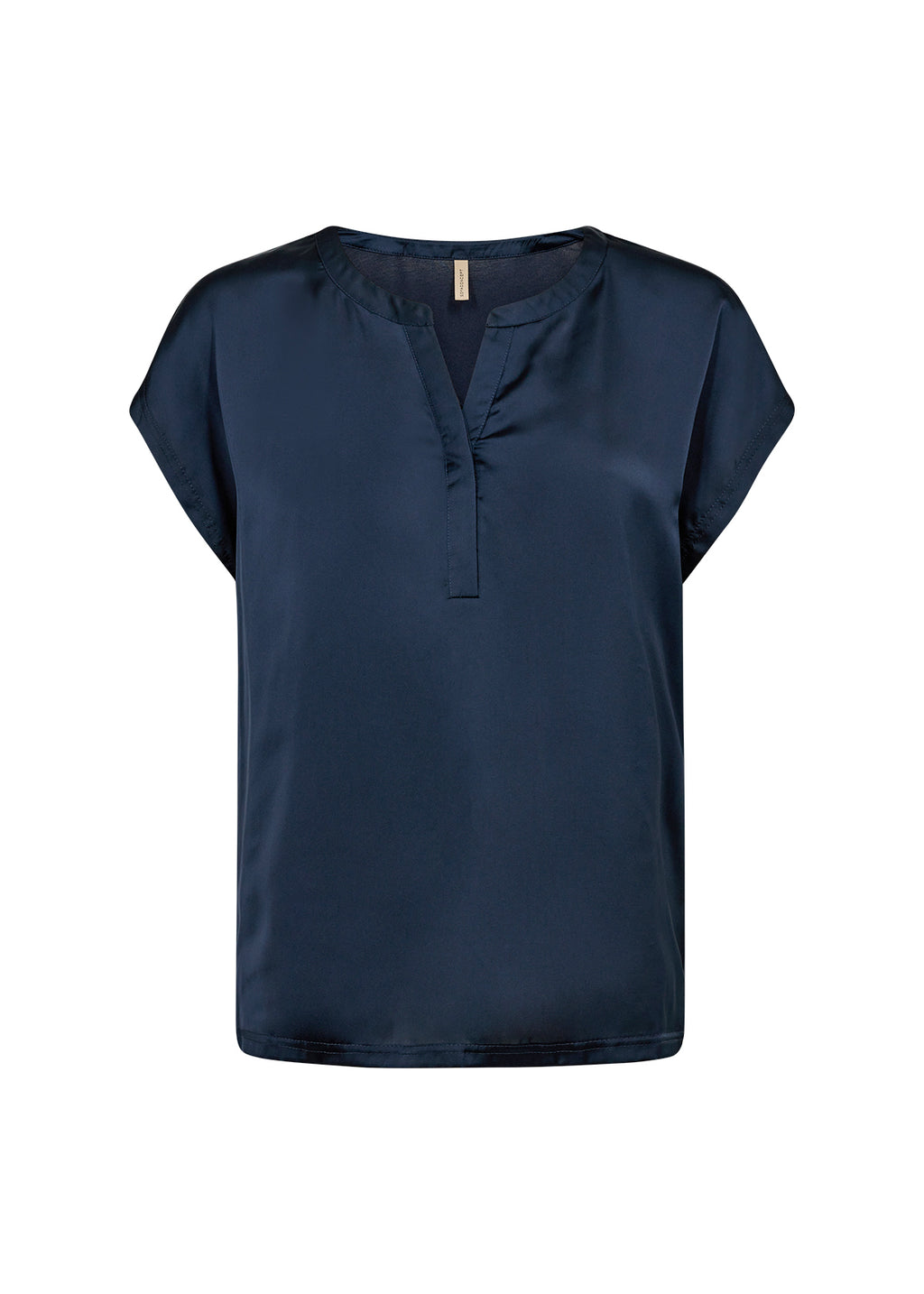 Thilde Silky V-Neck Placket Detail Loose Blouse